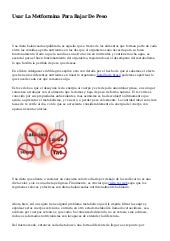 Metformina para bajar de peso y algunos tips