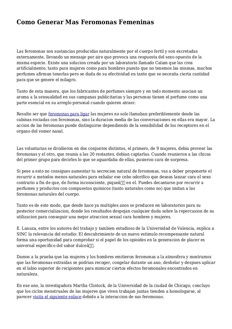 Como Generar Mas Feromonas Femeninas