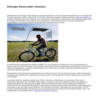 Energia Renovable Solsolar
