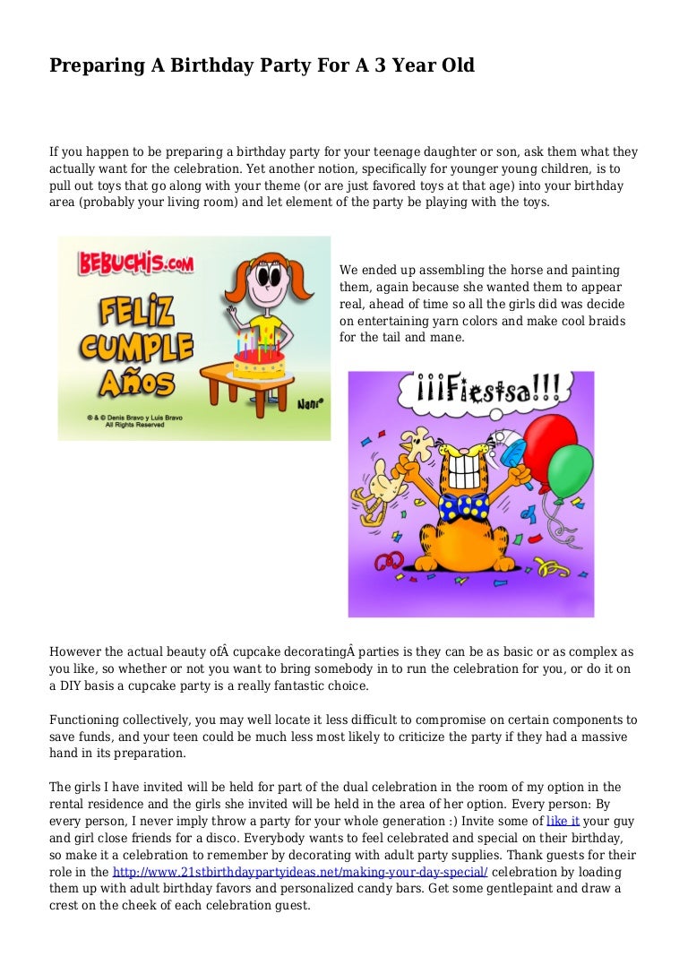 Preparing A Birthday Party For A 3 Year Old