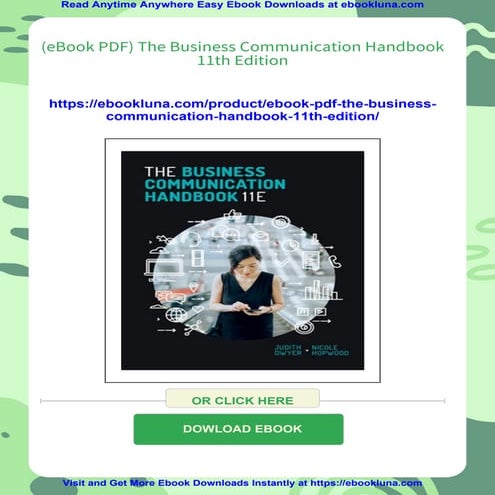 (eBook PDF) The Business Communication Handbook 11th Edition