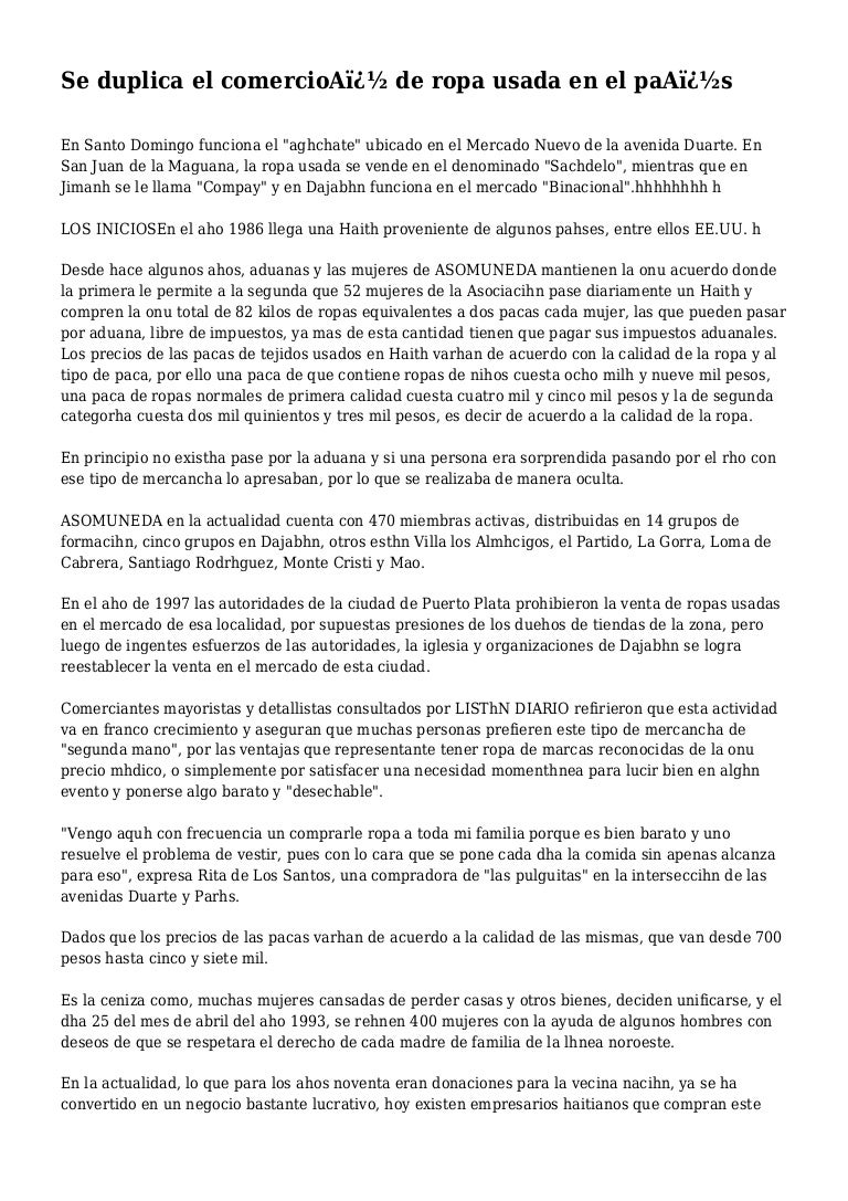 Se duplica el comercioA� de ropa usada en el paA�s