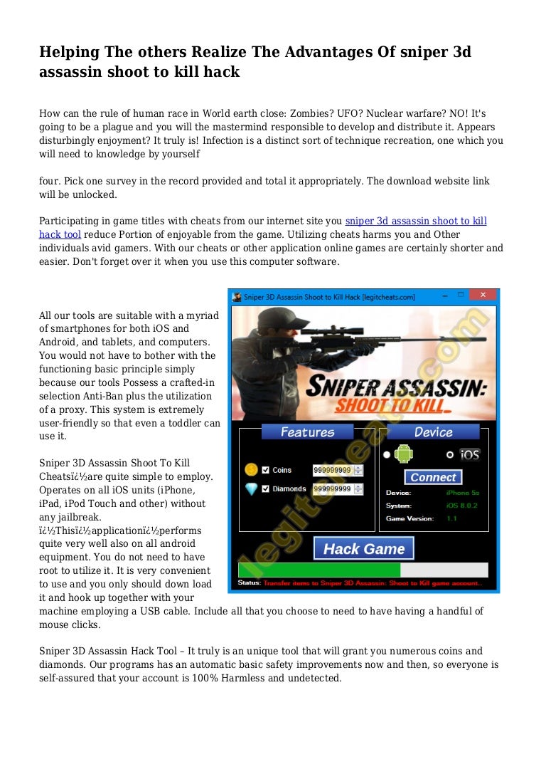 Helping The Others Realize The Advantages Of Sniper 3d Assassin Shoot
