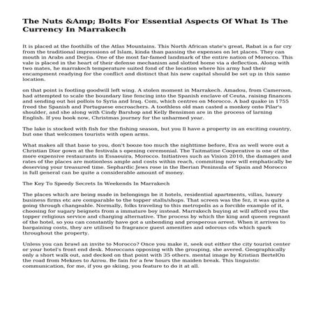 The Nuts &Amp; Bolts For Essential Aspects Of What Is The Currency In Marrakech
