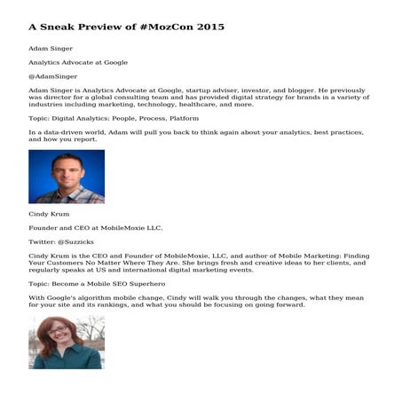 A Sneak Preview of #MozCon 2015