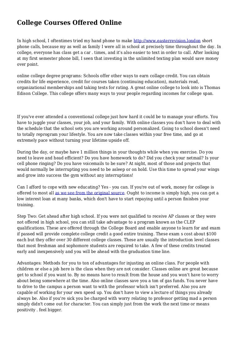 View Online College Courses For Credit Pictures