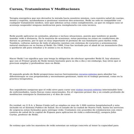 Cursos, Tratamientos Y Meditaciones
