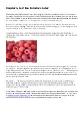 Raspberry Leaf Tea To Induce Labor