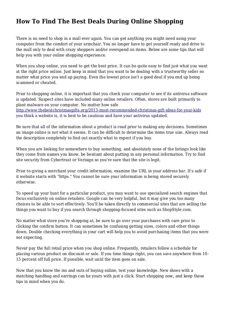 How To Find The Best Deals During Online Shopping