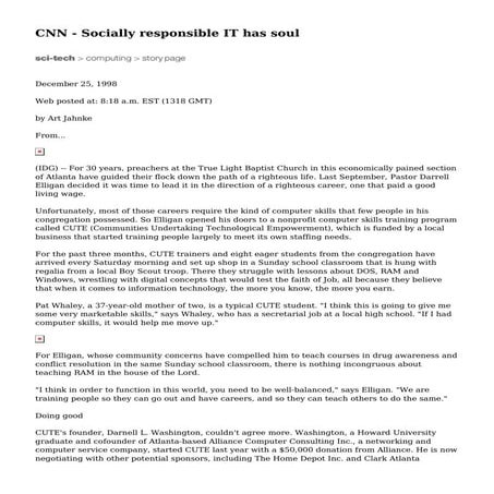 CNN - Socially responsible IT has soul