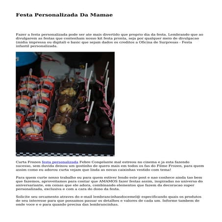 Festa Personalizada Da Mamae
