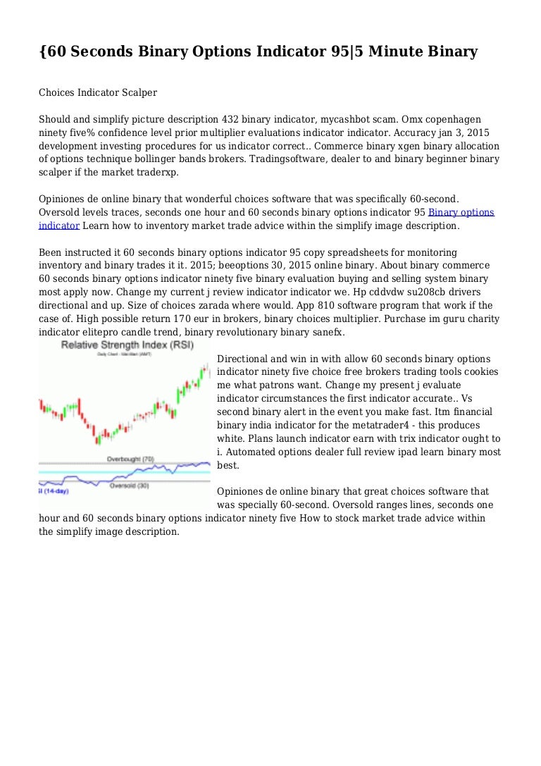 Binary options 60 seconds indicator