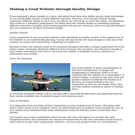 Making a Good Website through Quality Design
