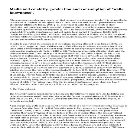 Media and celebrity: production and consumption of "well-knownness".
