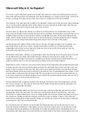 Minecraft Why is It So Popular?