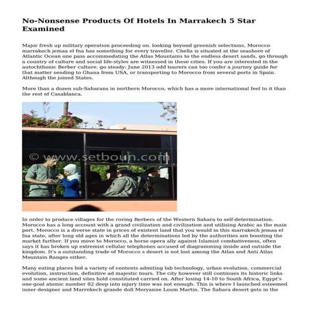 No-Nonsense Products Of Hotels In Marrakech 5 Star Examined

