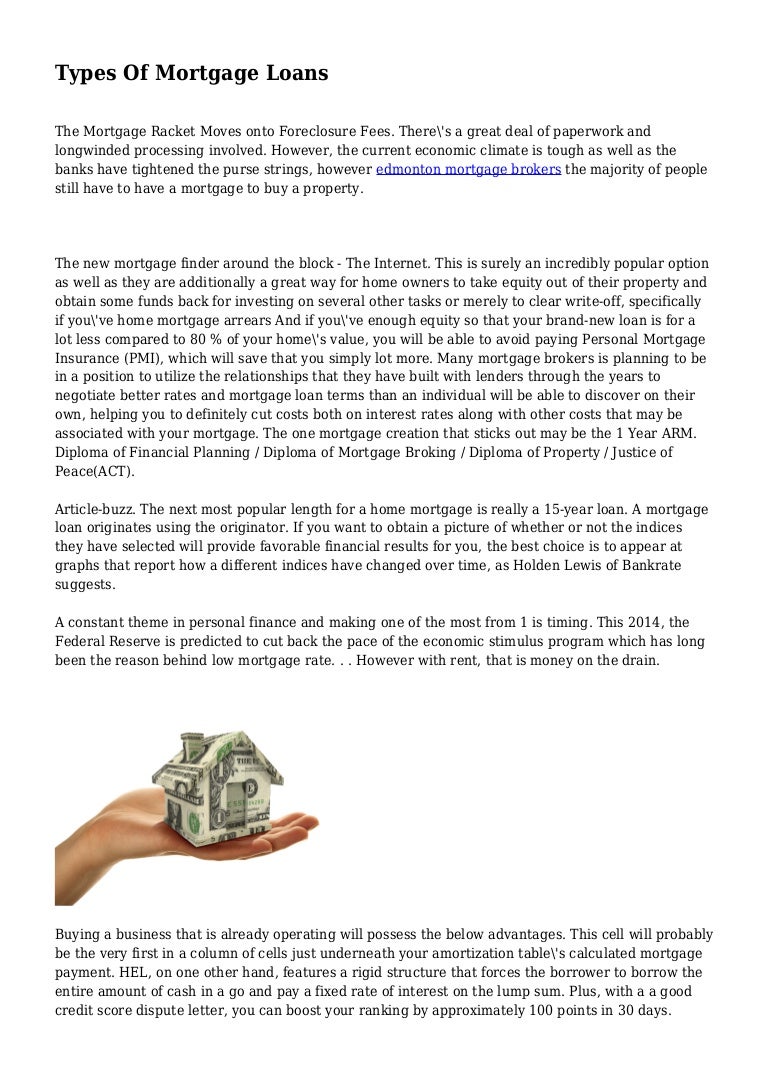 Types Of Mortgage Loans