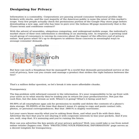 Designing for Privacy