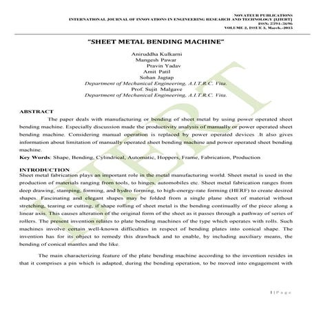 SHEET METAL BENDING MACHINE