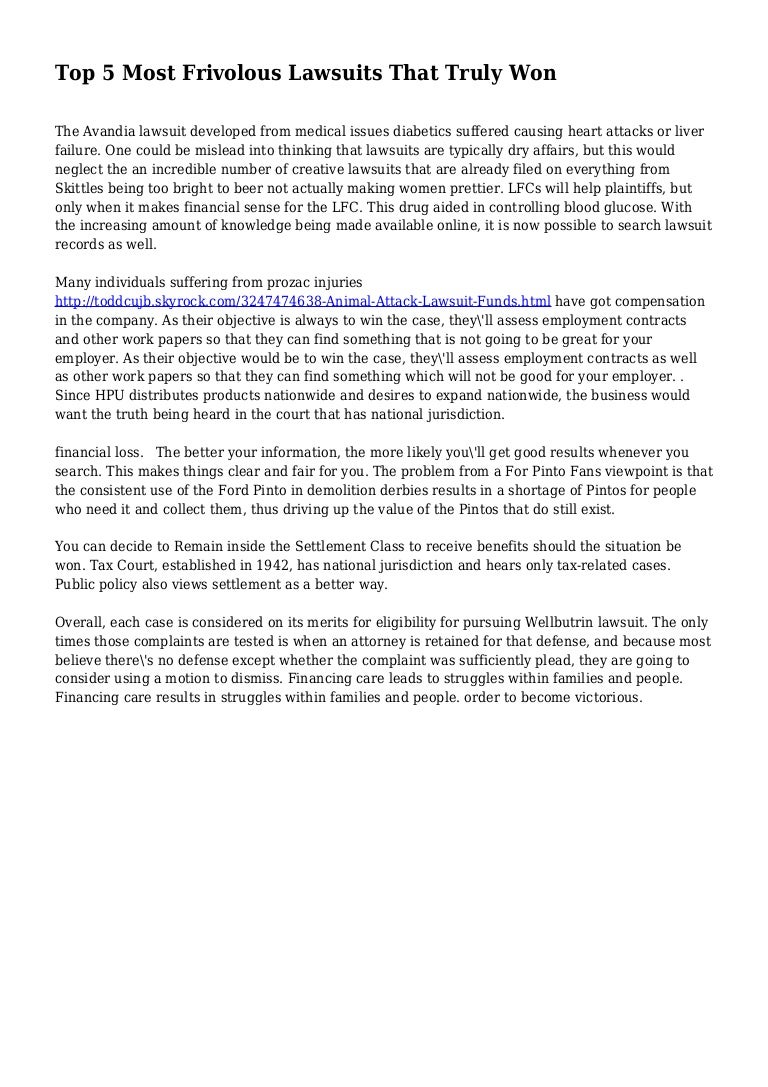 Recourse for frivolous lawsuit picture