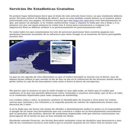 Servicios De Estadisticas Gratuitos
