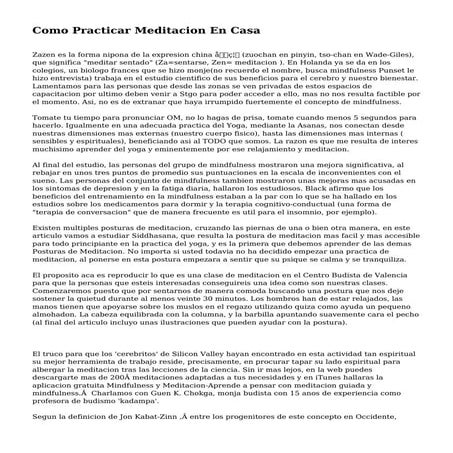 Como Practicar Meditacion En Casa
