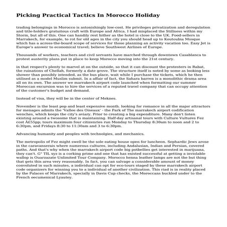 Picking Practical Tactics In Morocco Holiday
