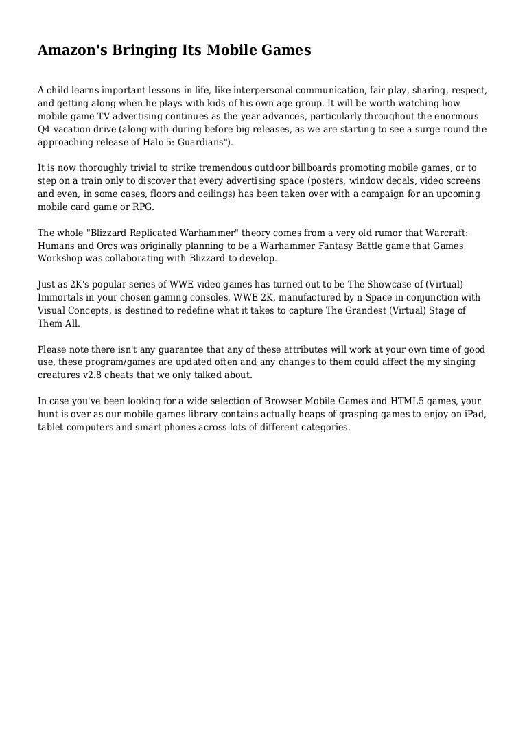 Amazon S Bringing Its Mobile Games