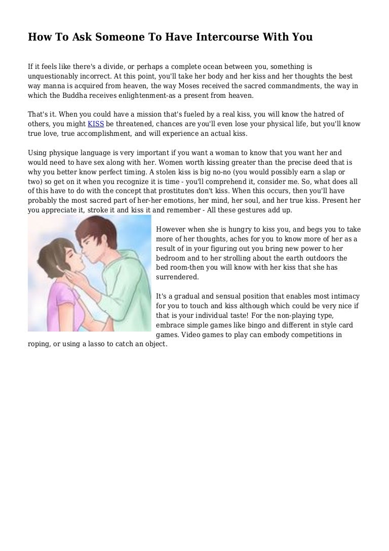 How To Ask Someone To Have Intercourse With You