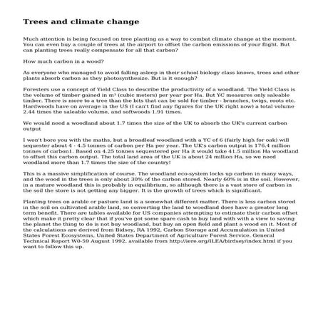 Trees and climate change