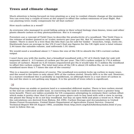Trees and climate change