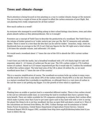 Trees and climate change