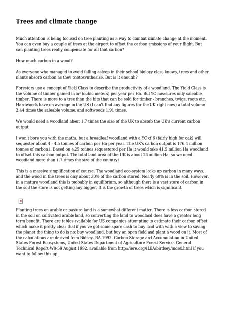 Trees and climate change