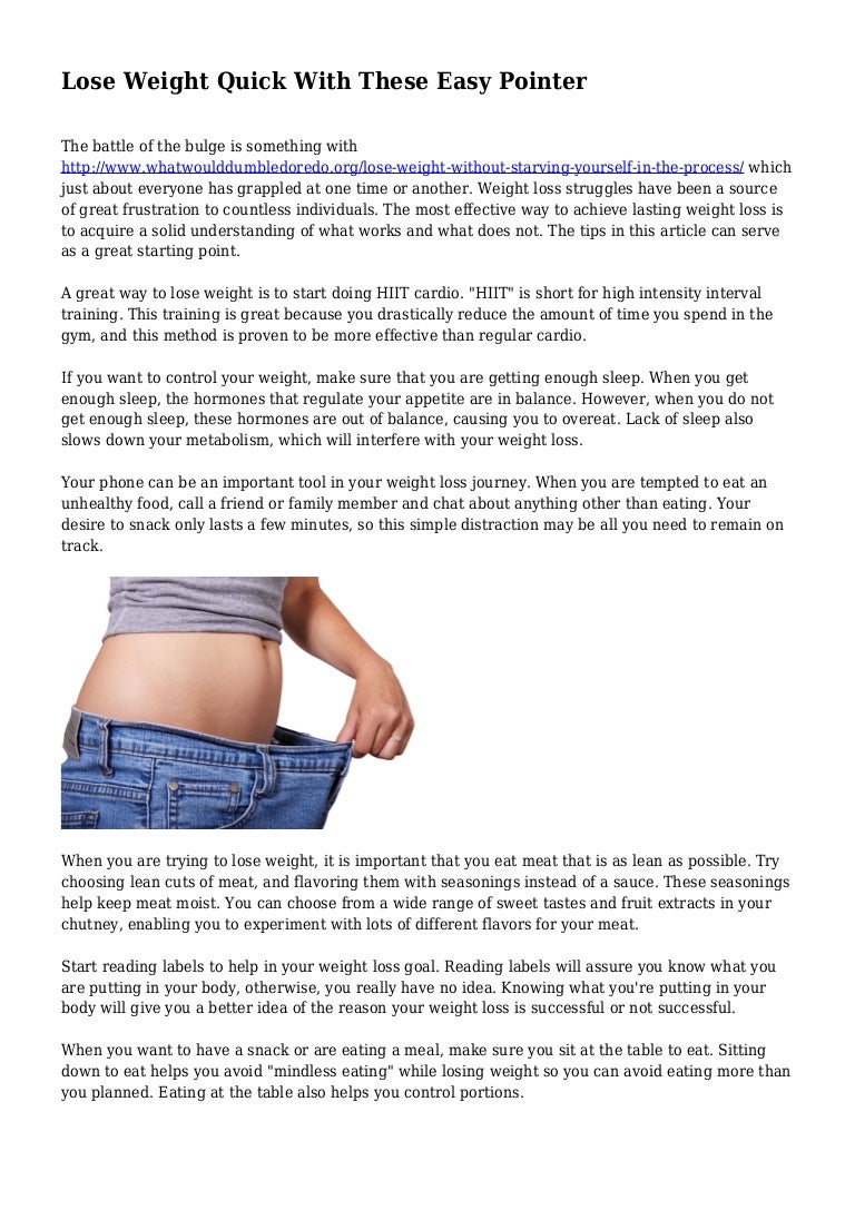 Lose Weight Quick With These Easy Pointer Lose Weight Quick With These Easy Pointer