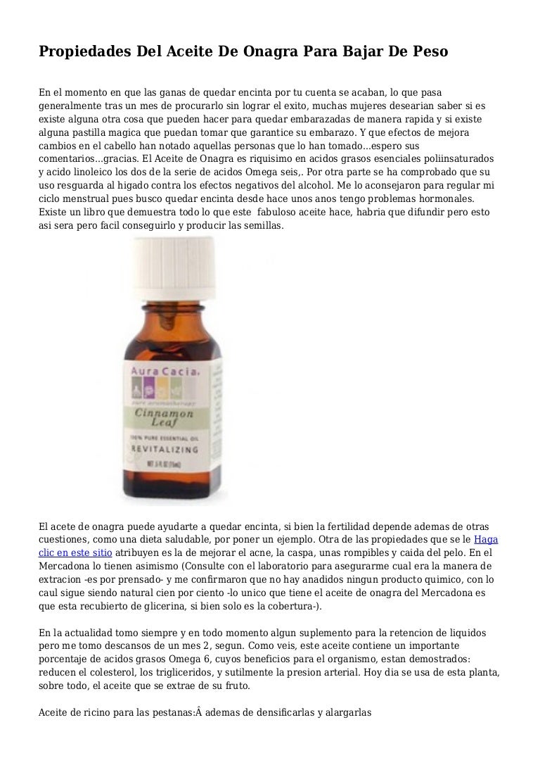 aceite ricino para bajar de peso