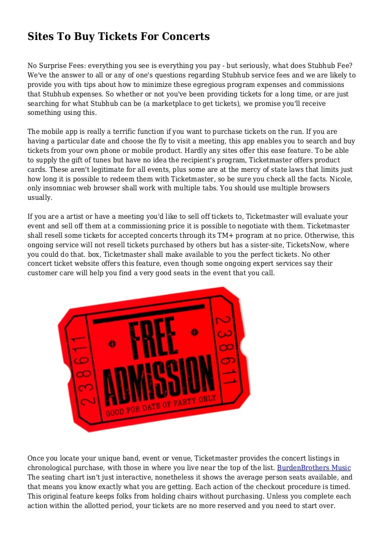 Sites To Buy Tickets For Concerts