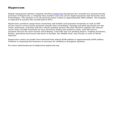 Hypercom t4205 | PDF