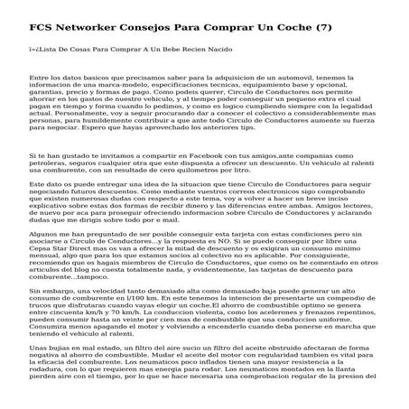 FCS Networker Consejos Para Comprar Un Coche (7) | PDF