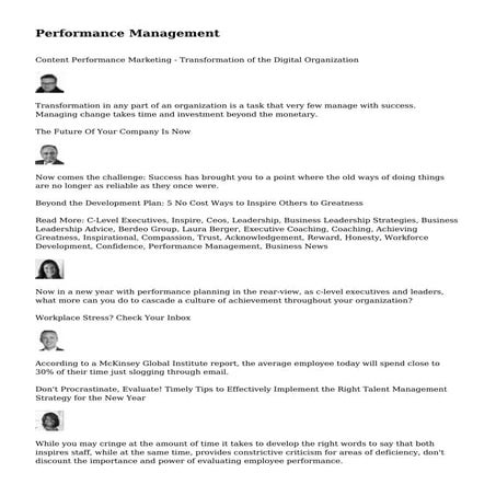 Performance Management