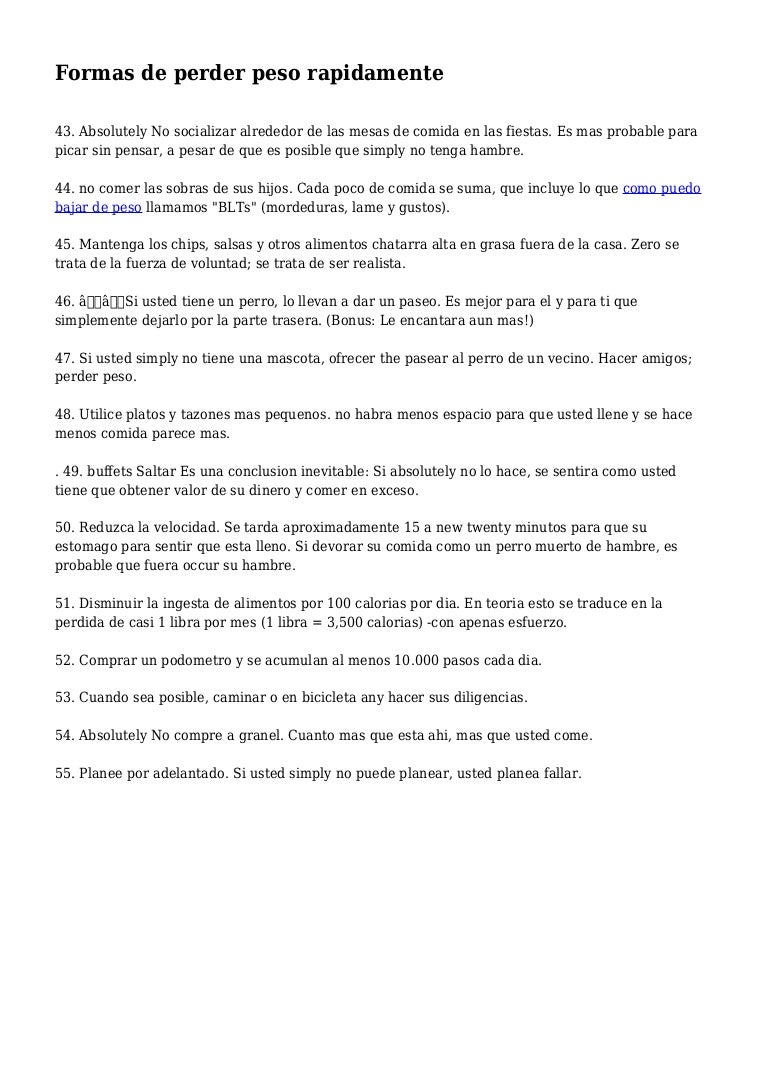 Perder peso a los 43