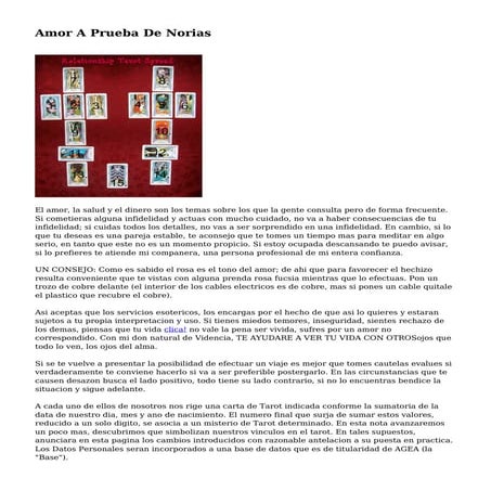 Tarot Del Amor Hoy: descubre el mensaje espiritual de tus emociones | DOCX