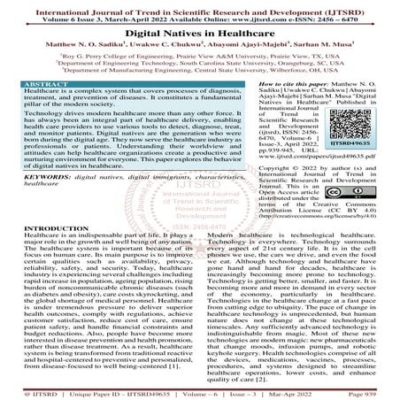 Digital Natives in Healthcare