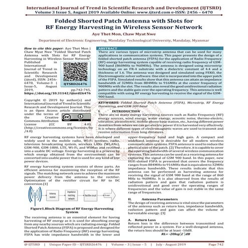 Folded Shorted Patch Antenna with Slots for RF Energy Harvesting in Wireless ...