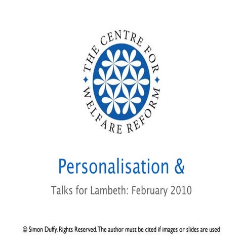 Personalisation and Coproduction