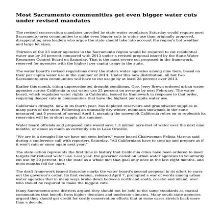 Most Sacramento communities get even bigger water cuts under revised mandates