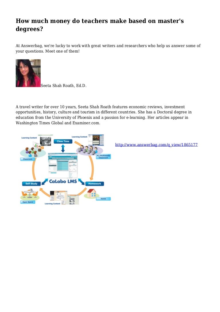 How much money do teachers make based on master's degrees?