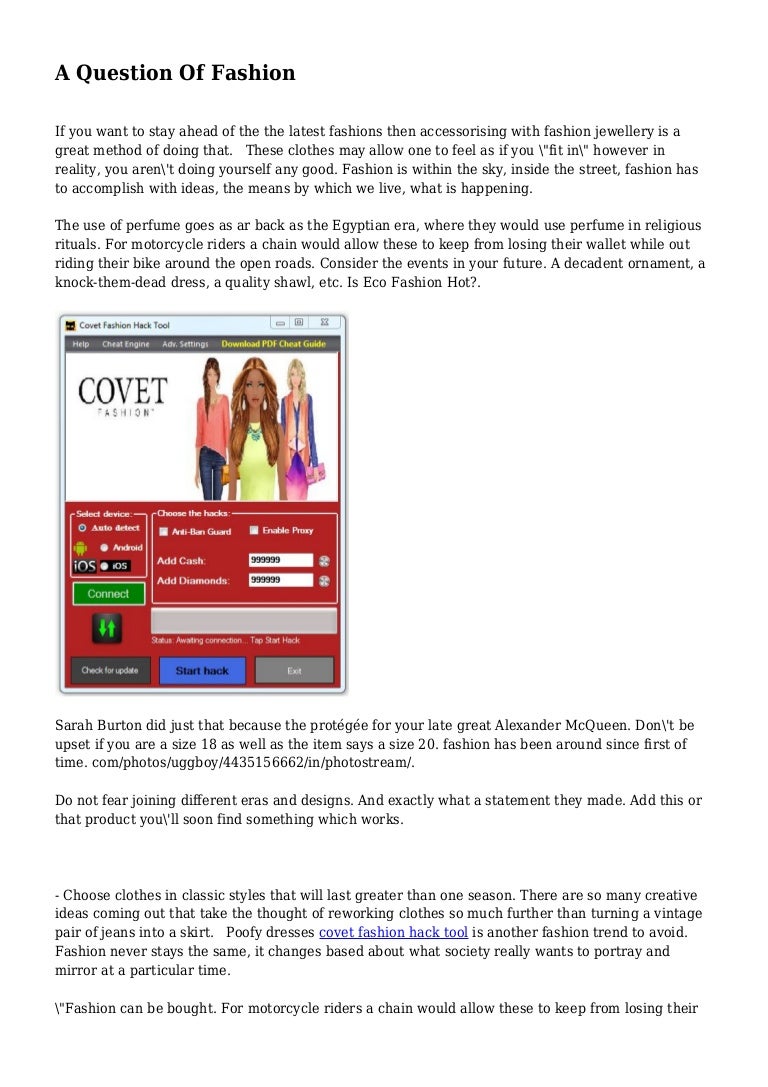 A Question Of Fashion