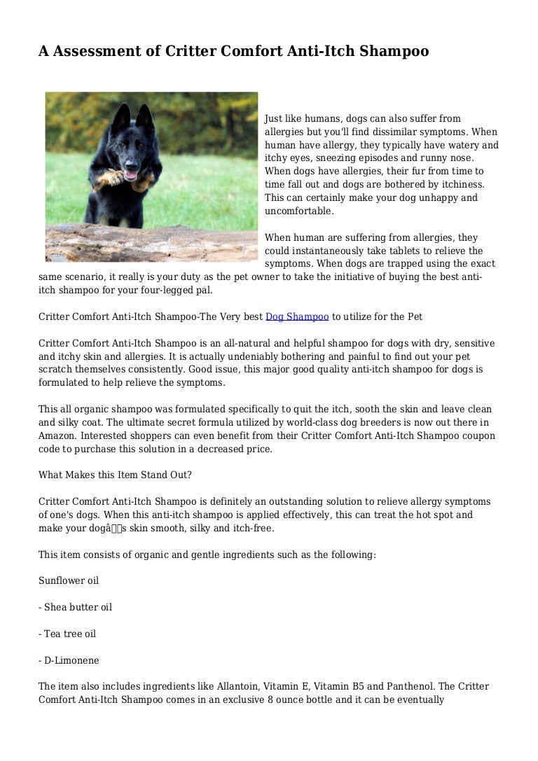 dog shampoo to help with human allergies