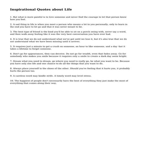 Inspirational Quotes about Life