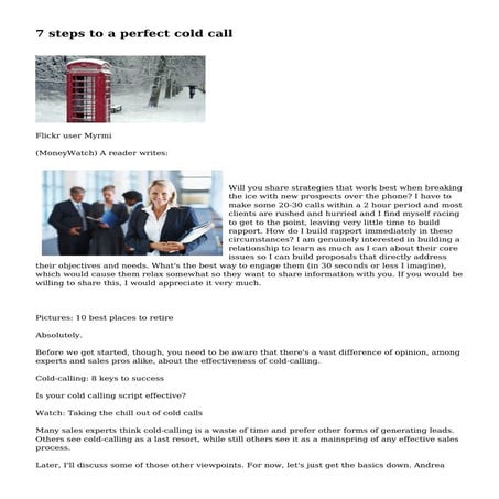 7 steps to a perfect cold call